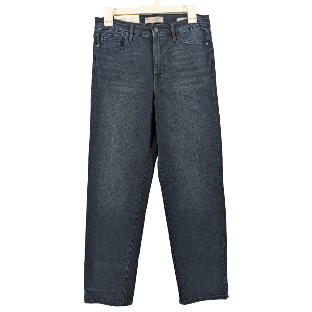 Social Standard by Sanctuary Jeans 8 Nighthawk Black Slim Straight HighRise Crop